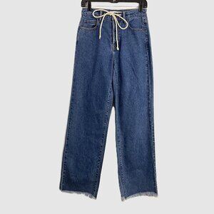 Hidden Jeans Logan Dad Jean - High Rise Raw Hem in Medium Wash